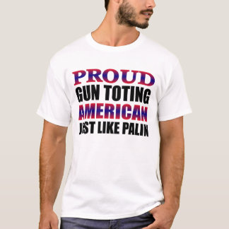 Camiseta O americano Toting da arma gosta do t-shirt de