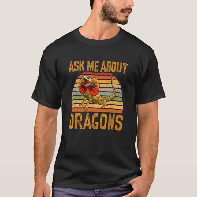 Camiseta O Amigo Lizard Perguntou-Me Sobre Dragões Retro He (Frente)