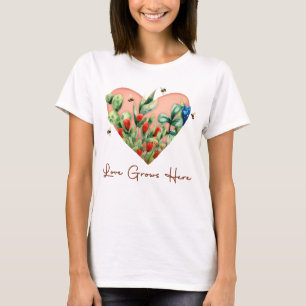 Camiseta O Amor Cresce Aqui