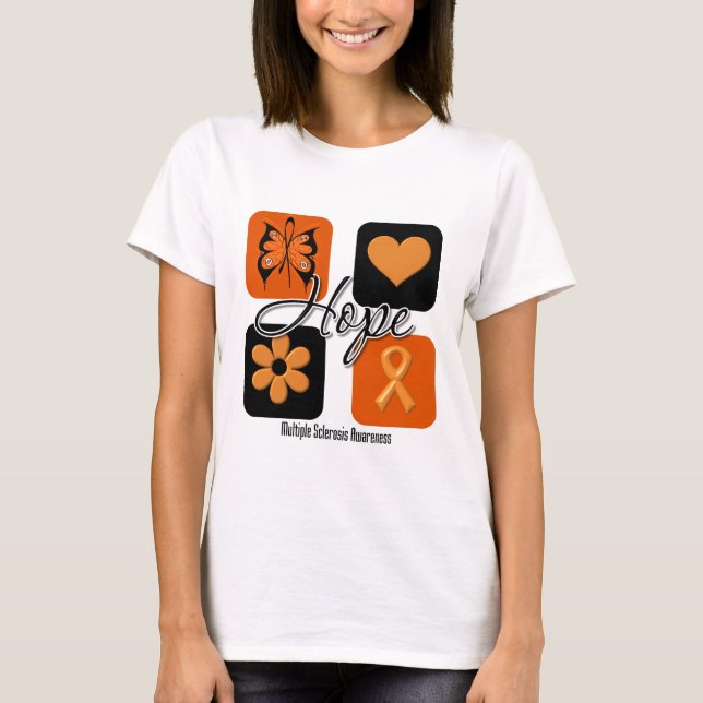 Camiseta O amor da esperança da esclerose múltipla inspira (Frente)