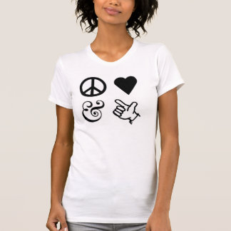 Camiseta O amor da paz e obtem suas armas acima