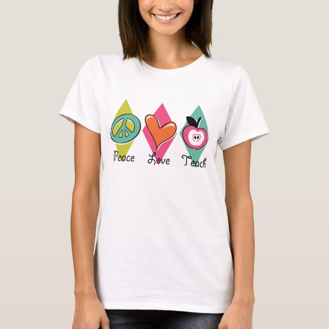 Camiseta O amor da paz ensina (Frente)
