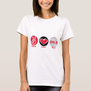 Camiseta O amor da paz funciona 26,2 milhas - maratona