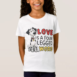 Camiseta O Amor Dalmatiano é uma Palavra de Quatro Letras