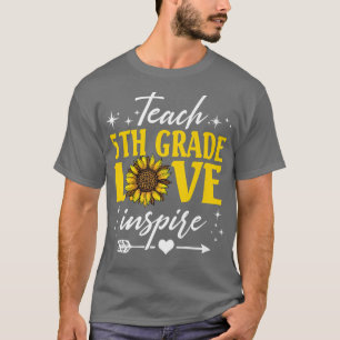 Camiseta O Amor de 5 de Ensino Inspira Leopardo de Girassol