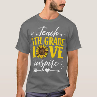 Camiseta O Amor de 5 de Ensino Inspira Leopardo de Girassol