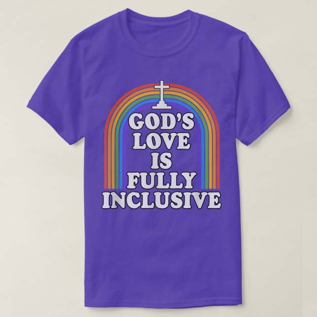 Camiseta O amor de Deus é Gay LGBTQ cristão totalmente incl (Frente do Design)