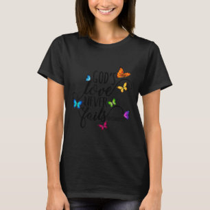 Camiseta O Amor de Deus Nunca Falha - Arte de Borboleta - R