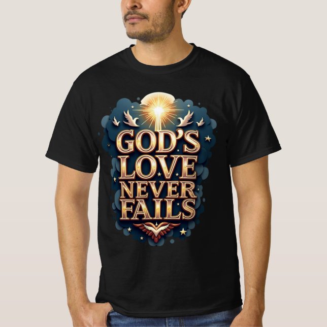 Camiseta O amor de Deus nunca falha (T-Shirt de curta distâ (Frente)