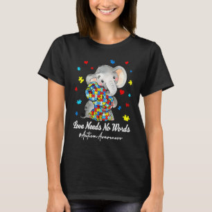Camiseta O Amor de Elefante Não Precisa de Palavras Puzzle