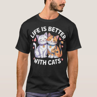 Camiseta O Amor De Gatos No Dia Dos Namorados A Vida É Melh