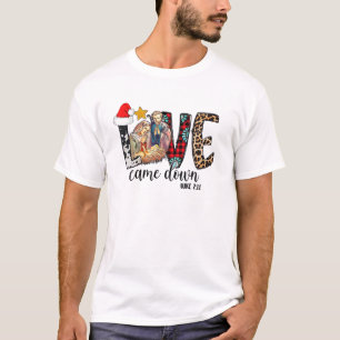 Camiseta O Amor Desceu Luke 2:11 Feliz Natal, Bebê Jes