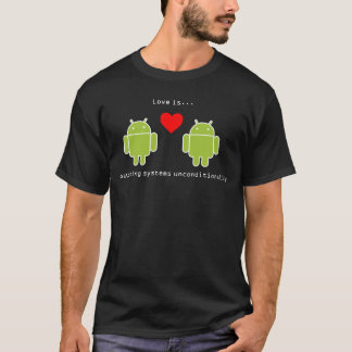 Camiseta O amor do Android é