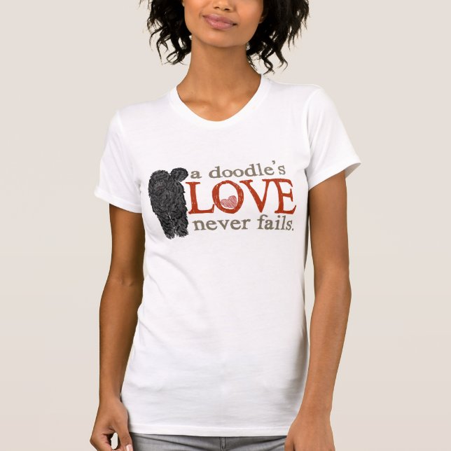 Camiseta O amor do Doodle nunca falha - Goldendoodle preto (Frente)