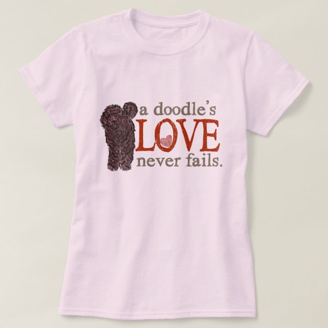 Camiseta O amor do Doodle nunca falha - o chocolate (Frente do Design)