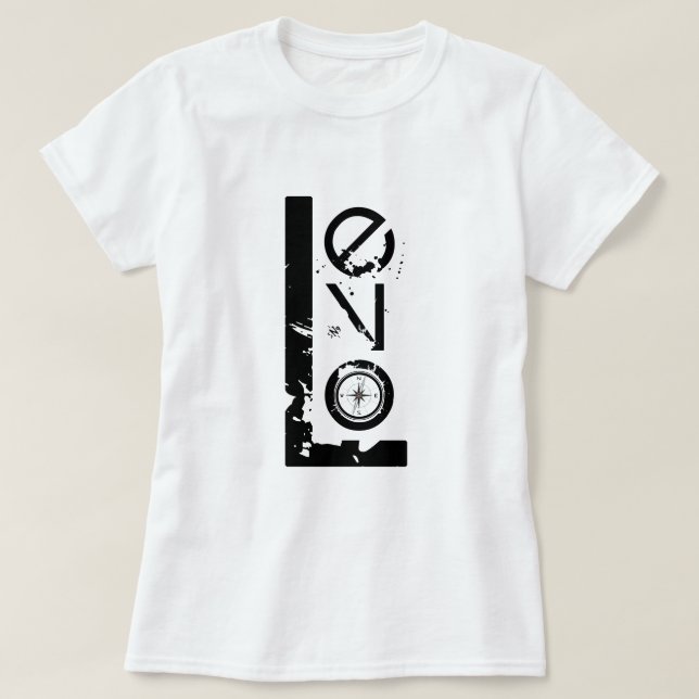 Camiseta O amor é a bússola v1.0 (Frente do Design)