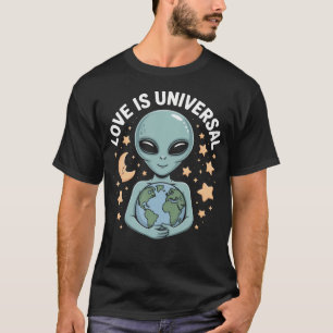 Camiseta O Amor é Abraço Universal da Terra Alienígena