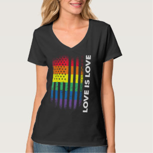 Camiseta O Amor É Bandeira Americana Gay Lgbtq Lgbt Pride