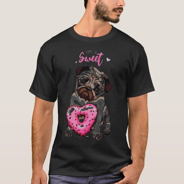 Camiseta O amor é Café Doce Pug Vida Acontece Café Ajuda (Frente)