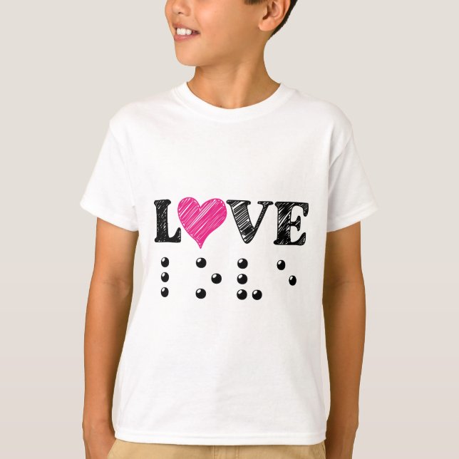 Camiseta O Amor É Cego Braille (Frente)