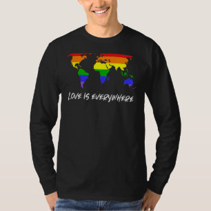 Camiseta O Amor É Em Todo Lugar Um Gay Pr De Lésbica Homoss