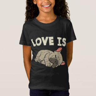 Camiseta O Amor É Francês Bulldog Cachorro Francês Cachorro