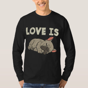 Camiseta O Amor É Francês Bulldog Cachorro Francês Cachorro