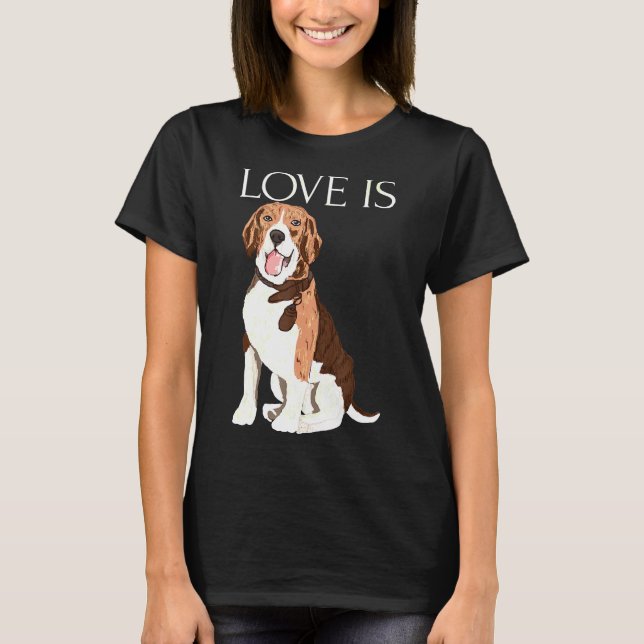 Camiseta O Amor É Geleia Bonita Engraçada Beagles Puppy Pet (Frente)