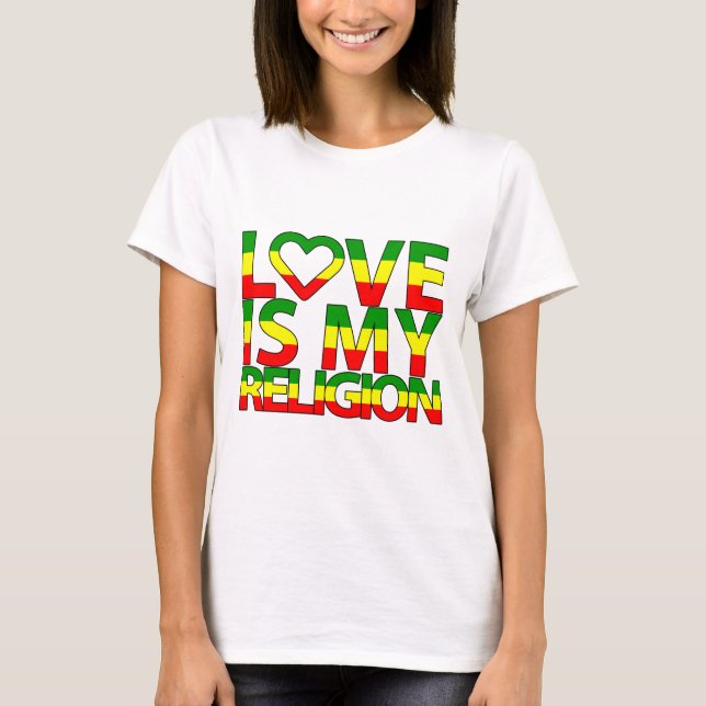 Camiseta O amor é minha religião (Frente)