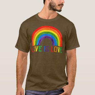 Camiseta O Amor É O Amor Do Arco-Íris LGBT Gay Lésbica Orgu