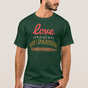 Camiseta O amor é o meu Cozinhar secreto conhecendo Baki