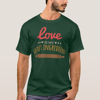 Camiseta O amor é o meu Cozinhar secreto conhecendo Baki