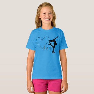 Camiseta O amor é patinagem artística, com coração -