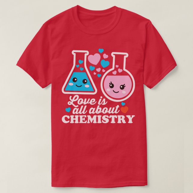 Camiseta O Amor É Sobre Química (Frente do Design)