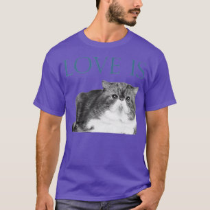 Camiseta O Amor É Um Gato De Ar Curto Exótico