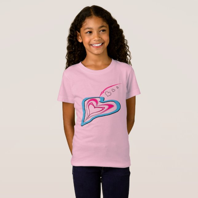 Camiseta O amor é um rastro de corações (Frente Completa)