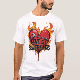 Camiseta o amor é uma bela bagunça para o namorados