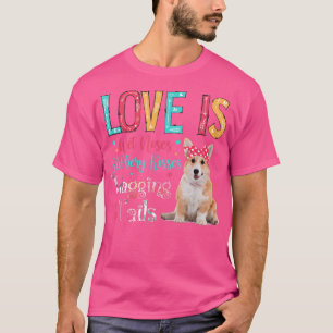 Camiseta O Amor É Uma Onda Molhada Slobbery Kisses Wagging 