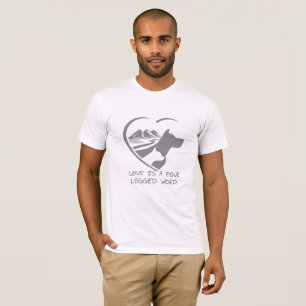 Camiseta O amor é uma palavra de quatro pernas.