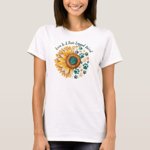 Camiseta O Amor É Uma Palavra De Quatro Pernas, O Cachorro,