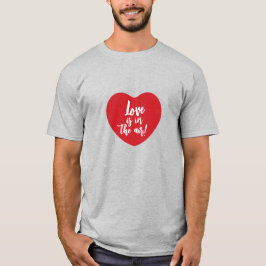 Camiseta O amor está no ar, vermelho, moderno roteiro