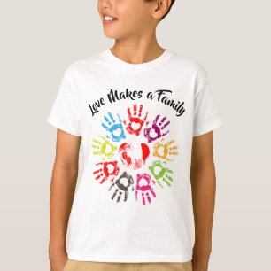 Camiseta O amor faz uma família - adopção da parentalida