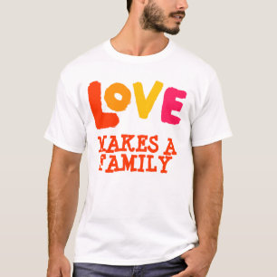 Camiseta O amor faz uma família, presentes da adopção