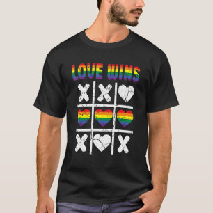 Camiseta O Amor Ganha Lgbtq Ally Tic Tac Toe Pride Mês Rain