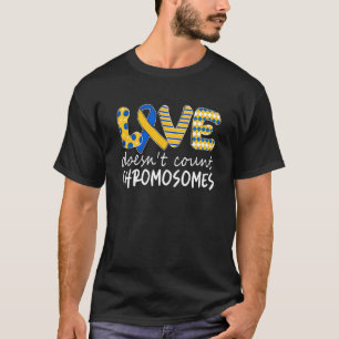 Camiseta O amor não conta cromossomos T21 Down Síndrome A