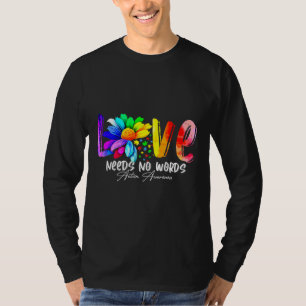 Camiseta O Amor Não Precisa De Palavras Autismo Sensibiliza