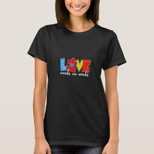 Camiseta O amor não precisa de palavras como o autismo ASL