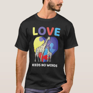 Camiseta O Amor Não Precisa de Palavras Girafa Conscientiza
