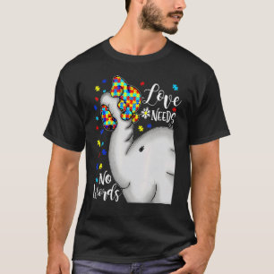 Camiseta O Amor Não Precisa de Palavras Puzzle Elefante Con