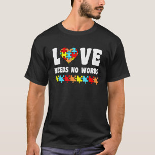 Camiseta O Amor Não Precisa De Palavras Quebra-cabeça Autis